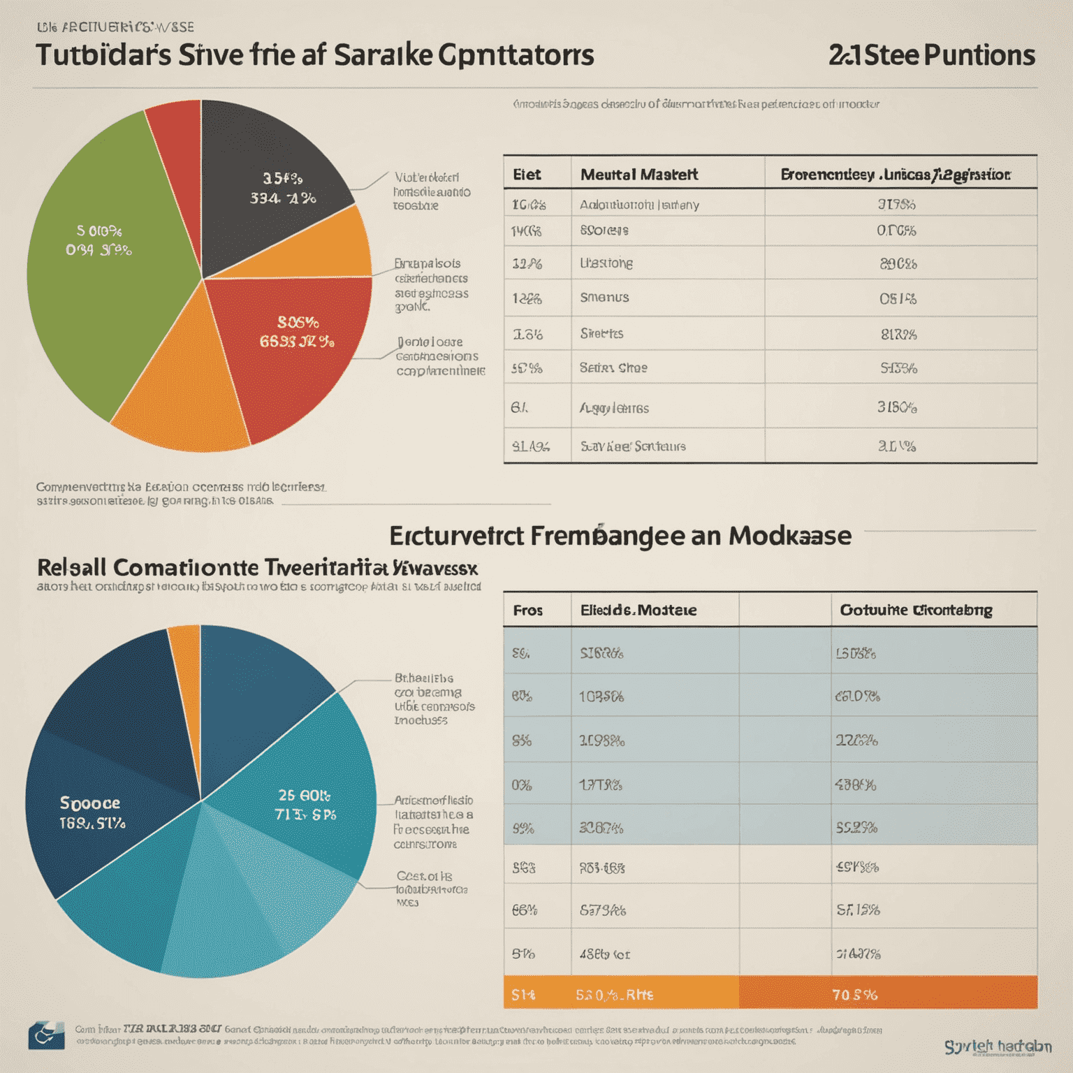 A chart comparing the market share, strengths, and weaknesses of key competitors in the industry.